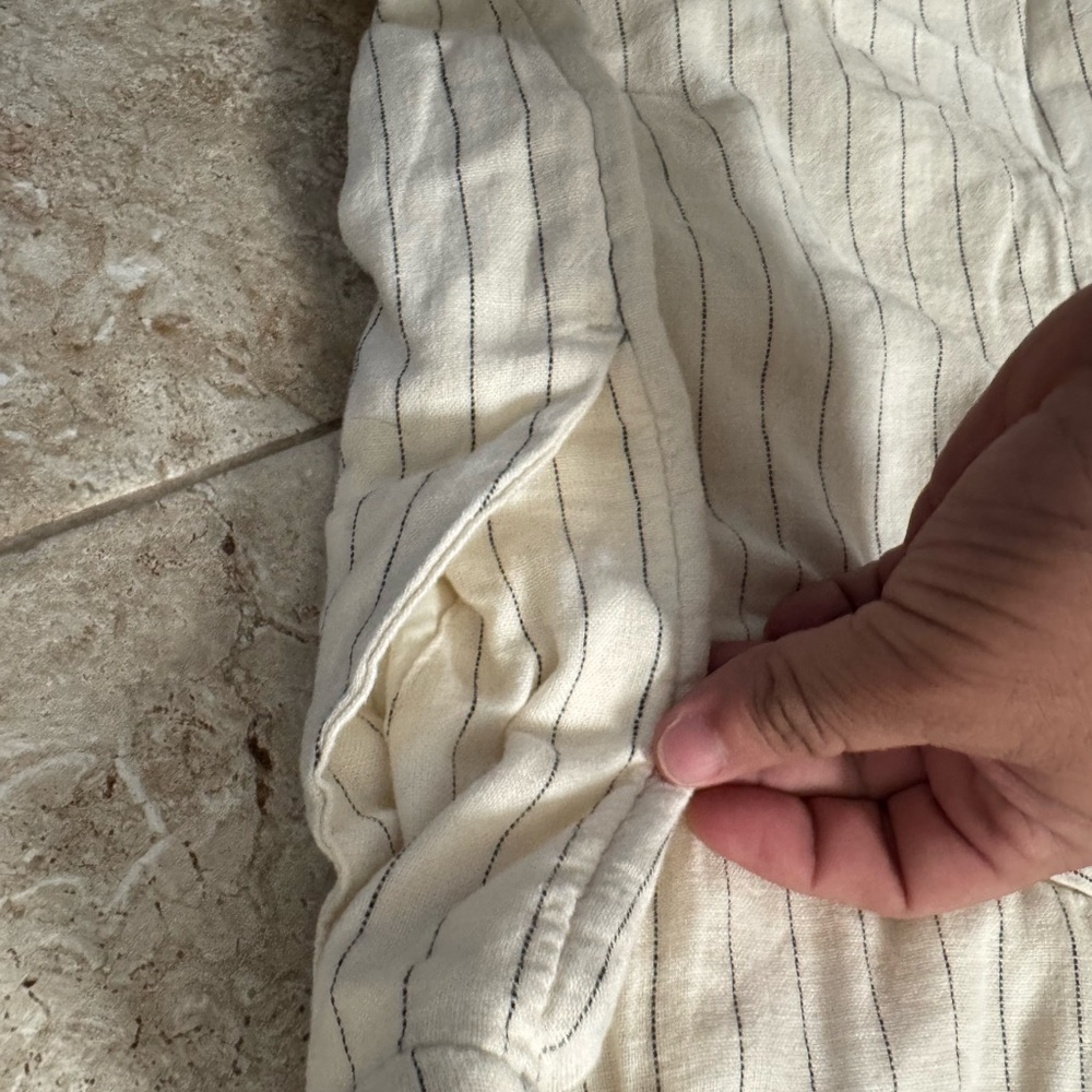 Striped White Linen Pants - Picture 3 of 4